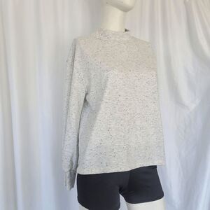 mile (s) by madewell womens gray black textured dots sweater size S